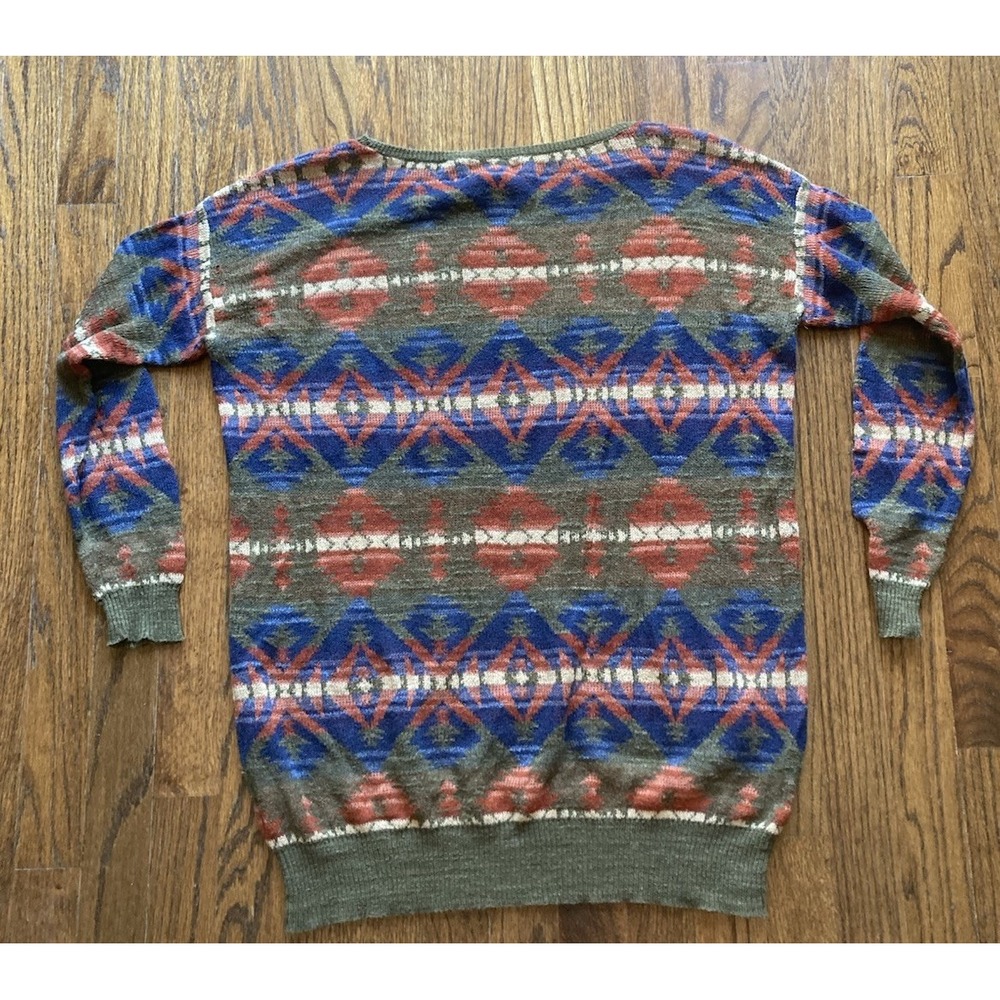 Ralph Lauren Denim & Supply Sweater Womens Small Cotton Blend Southwestern Aztec - Picture 9 of 9